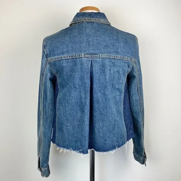 Free People Lace Paneled Jean Jacket - Picture 6 of 7